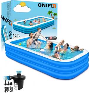 ONIFO 10 Feet Length 3 Layers Family swimming pool bath tubs with eletric pump Inflatable Swimming Pool