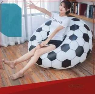 KinderTales Soccer (IND*77) Sport Bean Bag Chair with pump Vinyl L Sofa Kid Bean Bag