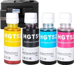 Ang GT51, GT52 Compatible for Ink Tank 310,315,319,410,415,419 Tank Black + Tri Color Combo Pack Ink Cartridge