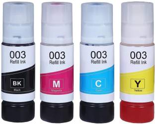 Ang 003/001 Ink for Epson L3110,L3150,L3250,L3152, L3210 Printer - 70gm Black + Tri Color Combo Pack Ink Bottle