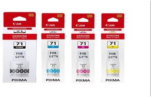 CAN PIXMA CANON G 3770 ORIGINAL SINGLE FUNCTION G 3770 COLOR INK TANK PRINTER INK GI71 Black + Tri Color Combo Pack Ink Bottle