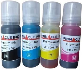 PINNACLE 001/003/008 Premium Compatible Refill Ink For L3266 Printer Inks (CMYK Combo) Black + Tri Color Combo Pack Ink Bottle