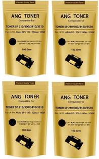 Ang Toner Powder Pouch Compatible For Use In Ricoh ( 100 Grams X 4 ) Black Ink Toner Powder