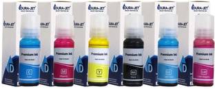 Dura-Jet Sublimation Ink for EP L8050, L18050 Printer - (70gm x C/M/Y/Bk/LC/LM) - 504005 Black + Tri Color Combo Pack Ink Bottle