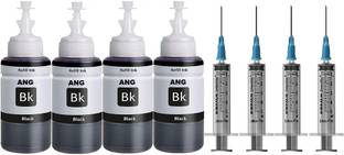 Ang Refill for 805, 803, 680, 678, 682, Black 4 Refill ink bottle_With 4 Syringe Black Ink Bottle