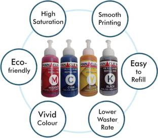 Pinnacle Ink Smart Tank All in One 583 Inks Compatible Premium ink Black + Tri Color Combo Pack Ink Bottle