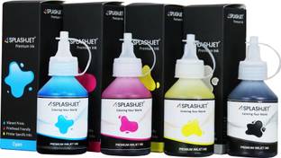 Splashjet BTD60/ BT6000Bk/ BT5000 Refill Ink for Brother T510, T910, T400W - 70gm - 501639 Black + Tri Color Combo Pack Ink Bottle