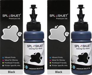 Splashjet T673 Refill Ink for Ep L800, L810, L805, L1800 Printer - (70gm x 2) - 501718 Black Ink Bottle