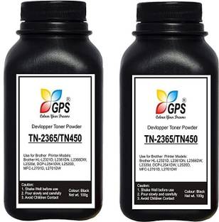 Black TN-2365 Toner Powder Compatible For Brother HL-L2321D, L2361DN, L2366DW, L2320d, DCP-L2541DW, L2520D, MFC-L2701D, L2701DW Pack Of 2 With Nozzle 100gm Each. Black Ink Toner