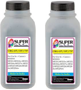 SUPERC Canon CRG-137 / 337 / 737 Refill Toner Powder Pack OF 2 With Nozlle 70Gms Each. Black Ink Toner Powder