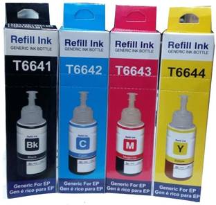 Ang T6641 ,T6642 ,T6643 , T6644 INK BOTTLE For Epson L380/L360/L130/L210/L220 Tri-Color Ink Cartridge