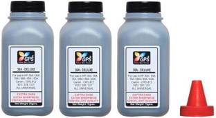 GPS Colour Your Dreams 36A Deluex Toner Powder Refilling for Cartridge Number 88A, 78A, 85A, 35A, 36A, CRG-925, 725, 325, 337, 328, 728, 928, 912 Pack Of 3 Bottle With Nozlle 70 Gm Each. 100% guarantee your Dark printing Black Ink Toner Powder