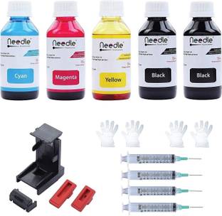 सुई 5x100 gms Ink Refill with Suction Tool for Cartridge Printers स्याही की बोतल