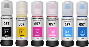 HYNEAR 057 Refill Ink Set (70ml X 6 Color) For L8050, L18050 Printers LCyan, LMagenta, Black + Tri Color Combo Pack Ink Bottle