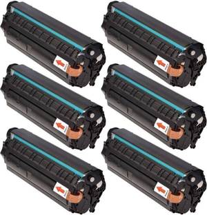 globe For HP 12A FOR LaserJet 1010, 1012, 1015, 1018, 1020 Pack Of 6 Single Color Black Ink Toner