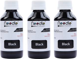 Needle 3x100 gms Ink Refill for Cartridge Printers Black Ink Bottle
