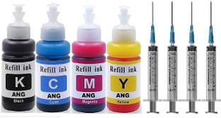 Ang Universal Refill Ink For Can- PG 47 & CL 57S + 4 SYRINGE Black + Tri Color Combo Pack Ink Cartridge