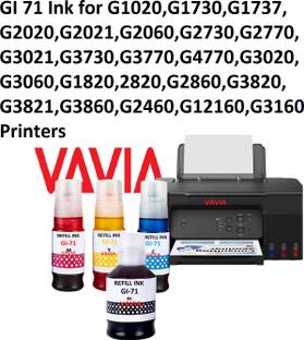 vavia G Series GI 71 Ink Compatible Canon G1020,G2020,G2021,G2060 Black + Tri Color Combo Pack Ink Bottle