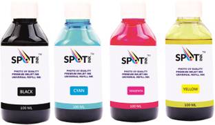 spotink 4 x 100 ml Cartridge Inkjet printer refill ink for HP 678, 802, 901, 818, 21, 22 Black + Tri Color Combo Pack Ink Bottle