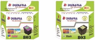 Dubaria 803 Black & TriColor Ink Cartridge Compatible For HP 803 Black & TriColor Ink Cartridge Combo For Use In DeskJet 1112, 1111, 2131, 2132 Printer Tri-Color Ink Cartridge
