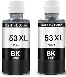 HDPrint Printer Ink GT53xl, Black for ,GT5820 Ink Bottle (135ml X 2 Bottle Black Ink) Black + Tri Color Combo Pack Ink Bottle