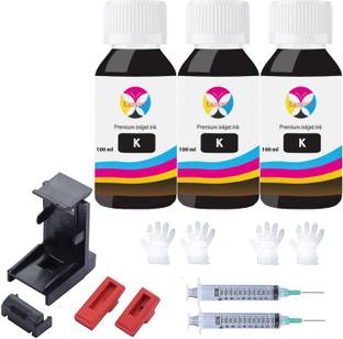 EASYINK 100ML CMYKK Refill Ink Kit with Suction Tool Compatible with HP & Canon Printers Black Ink Cartridge