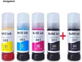 amigotech 001 / 003 Ink for L3110, L3150, L3250, ,L3116,L3101,L3210,L3215,L3216 Black + Tri Color Combo Pack Ink Bottle