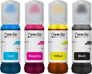 Needle 003 70 gms for L3110 L3150 L3250 L3252 L3115 L3116 L3101 Printers Black + Tri Color Combo Pack Ink Bottle