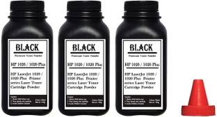 Black hp laserjet 1020 / 1020 plus printer cartridge Toner Powder Pack Of 3 Botttle With Nozlle 100Gm Each. Black Ink Toner Powder