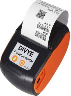 DIVYE PT-210 Portable Bluetooth Thermal Printer Handheld 58mm Receipt Printer Black Ink Toner