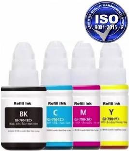 DotX ISO certified GI 790 Ink for Canon PIXMA G1000 , G2000,G3000,G4000,G2010,G3010 Black + Tri Color Combo Pack Ink Bottle