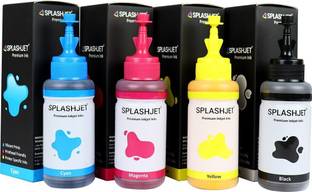 Splashjet Sublimation Ink for Ep Printers L130, L220, L360, L380, L1300 - (70gm x 4 Color) Black + Tri Color Combo Pack Ink Bottle