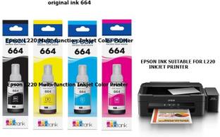 EPS ORIGINAL Epson L220 Multi-function Inkjet Color Printer Black + Tri Color Combo Pack Ink Bottle