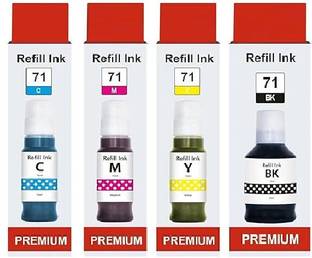 Gedi GI 71 Ink for Canon G1020 G2020 G2021 G2060 G3020 G3730 G3770 G4770 Printer Black + Tri Color Combo Pack Ink Bottle