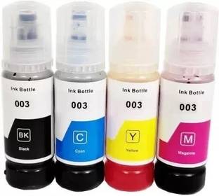 Gokul Enterprises 003 Ink 65ml Black, Cyan, Magenta, Yellow for (L3110, L3150) Tri-Color Black + Tri Color Combo Pack Ink Bottle