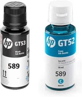 HP ORIGINAL INK BOTTLE FOR HP SMART TANK 589 PRINTER BLACK & CYAN COMBO Cyan Ink Bottle