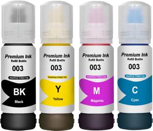 HYNEAR 003 , L3200 , L3210 , L3211 , L3215,L3216,L3250,L3252 Black + Tri Color Combo Pack Ink Bottle