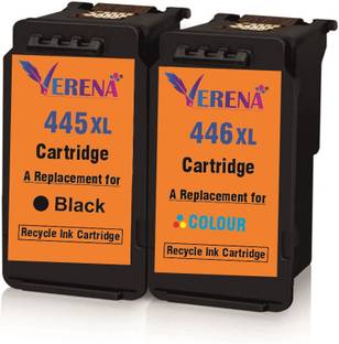 verena 445XL & 446XL COMBO INK CARTRIDGE FOR USE IN CANON PRINTERS Black + Tri Color Combo Pack Ink Cartridge