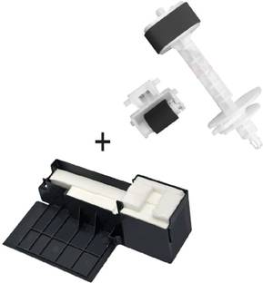 PRINTER PARTNER Waste Ink Pad & Paper Pickup Roller Set Combo Ep L210 L350 L405 L455 L555 White Ink Toner