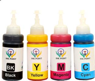 inkpoint Refill Ink T664 Compatible for Epson EcoTank Printers L300, L310, L350 Black + Tri Color Combo Pack Ink Bottle