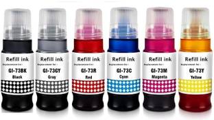 verena GI 73 Refill Ink Compatible for G570 G670 Printers Pack Of 6 Black + Tri Color Combo Pack Ink Bottle