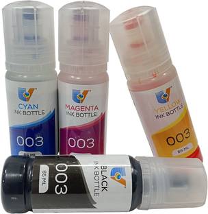 PRINTZONE 003 REFILL INK COMPATIBLE FOR L3100 SERIES BOTTLE (BK/C/M/Y) Black + Tri Color Combo Pack Ink Bottle