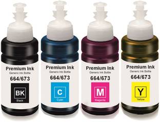 verena T664 Refill Ink Compatible for L380 Multi-Function Printer -70 ml Black + Tri Color Combo Pack Ink Bottle