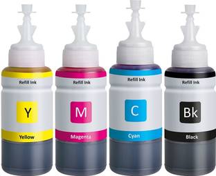 JK Toners 664 Ink Bottle For L100 L110 L130 L200 L210 L220 L300 L380 L455 L555 L565 Black + Tri Color Combo Pack Ink Bottle