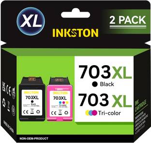 Inkston 703XL BLACK AND TRI -COLOR INK CATRIDGE Black + Tri Color Combo Pack Ink Cartridge