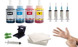 Salty Tool kit Refill Ink Printer for E510 E410 E560 E470 E480 Black + Tri Color Combo Pack Ink Cartridge