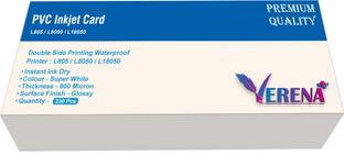 verena Super White Plain PVC Id Card Compatible for Printers Pack of 230 Cards White Ink Cartridge