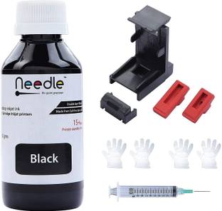 Needle 100 gms Ink Refill with Suction Tool for Cartridge Printers Black Ink Bottle