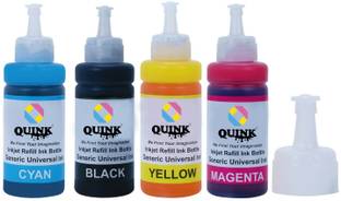 QUINK Refill Ink for E500,E510,E400,E410, E560, E470, E480, E417, E600, E477 MG Series Black + Tri Color Combo Pack Ink Bottle