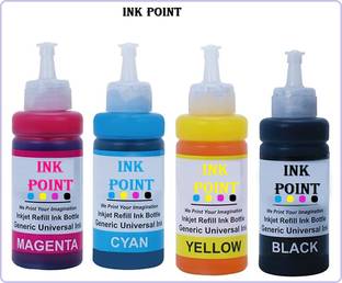 PRINTIFY Refill Ink for Epson Ink Tank Printers L130, L220, L310, L360, L365 Black + Tri Color Combo Pack Ink Bottle